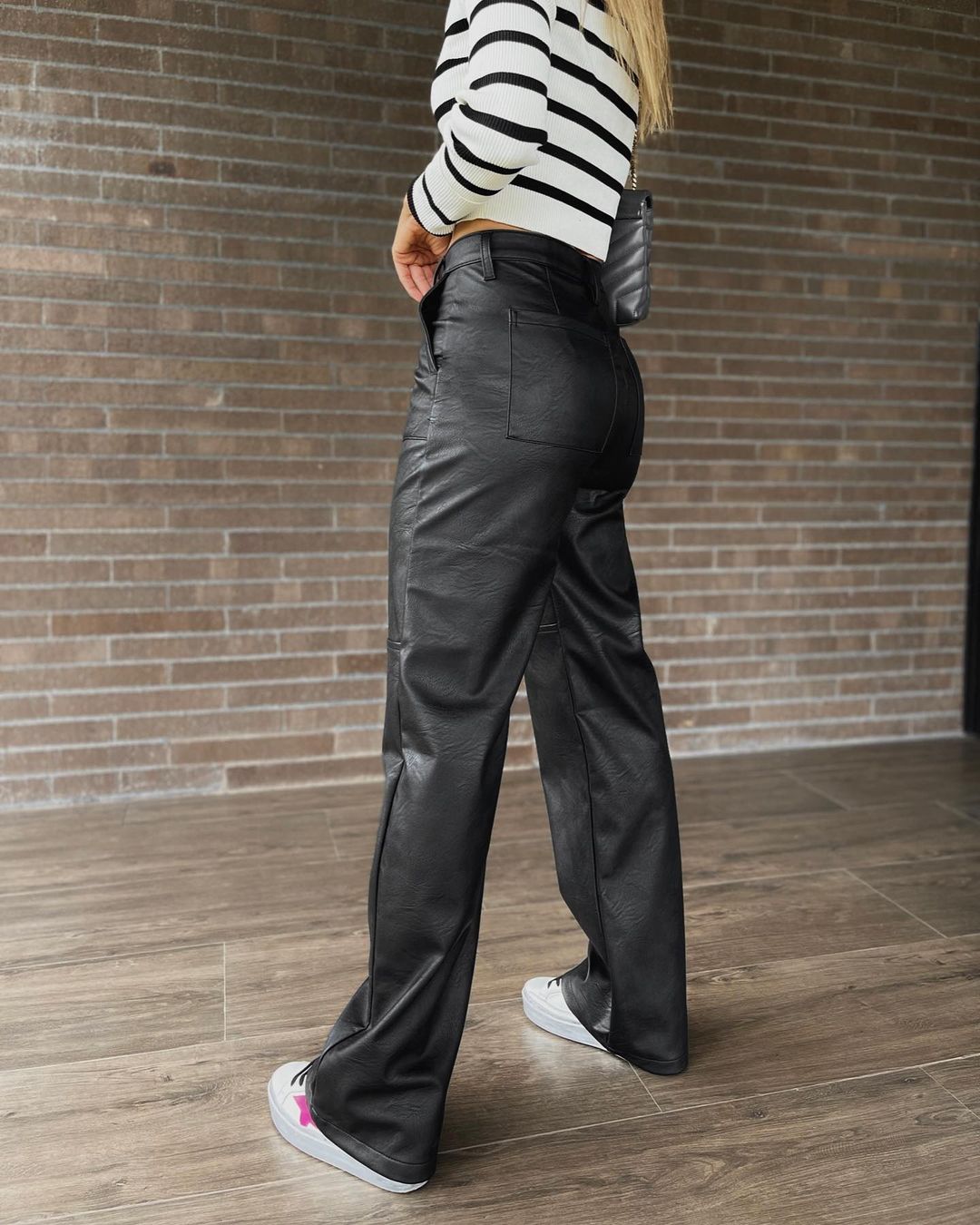 Straight leather pants