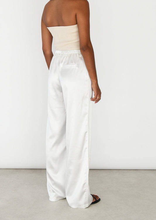 White Satin Pants