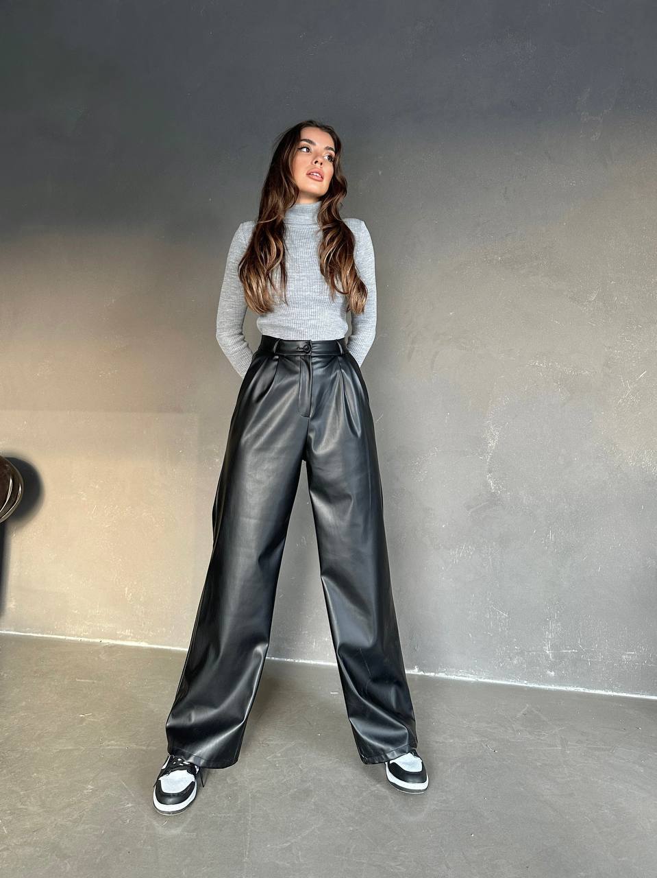 Wide Leather Pants