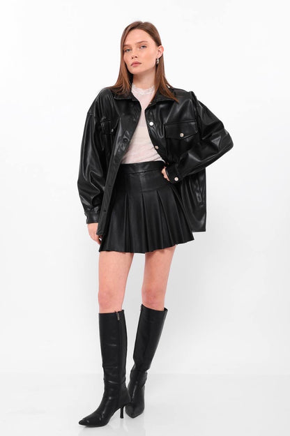 Leather skirt set